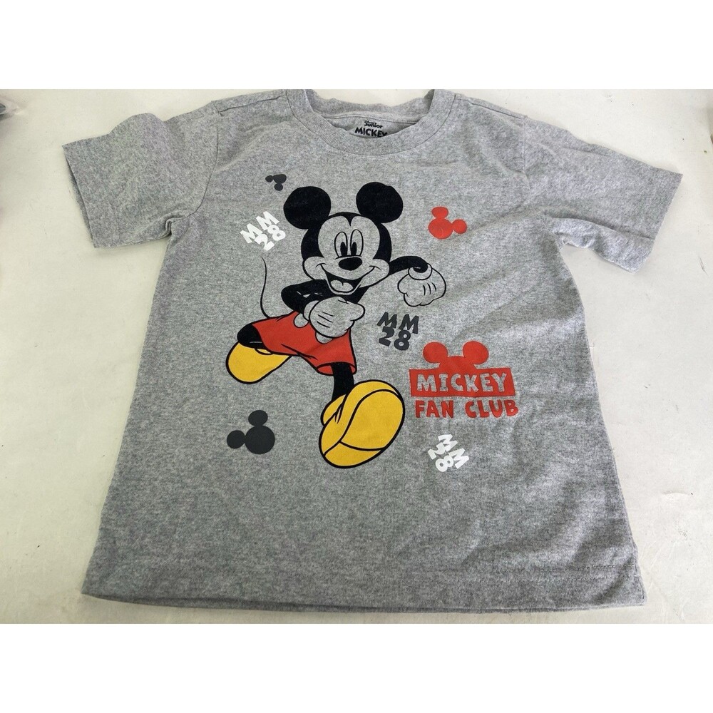 Disney Mickey Mouse Fan Club Gray Short Sleeve Tee T-Shirt Boys Girls Size 5